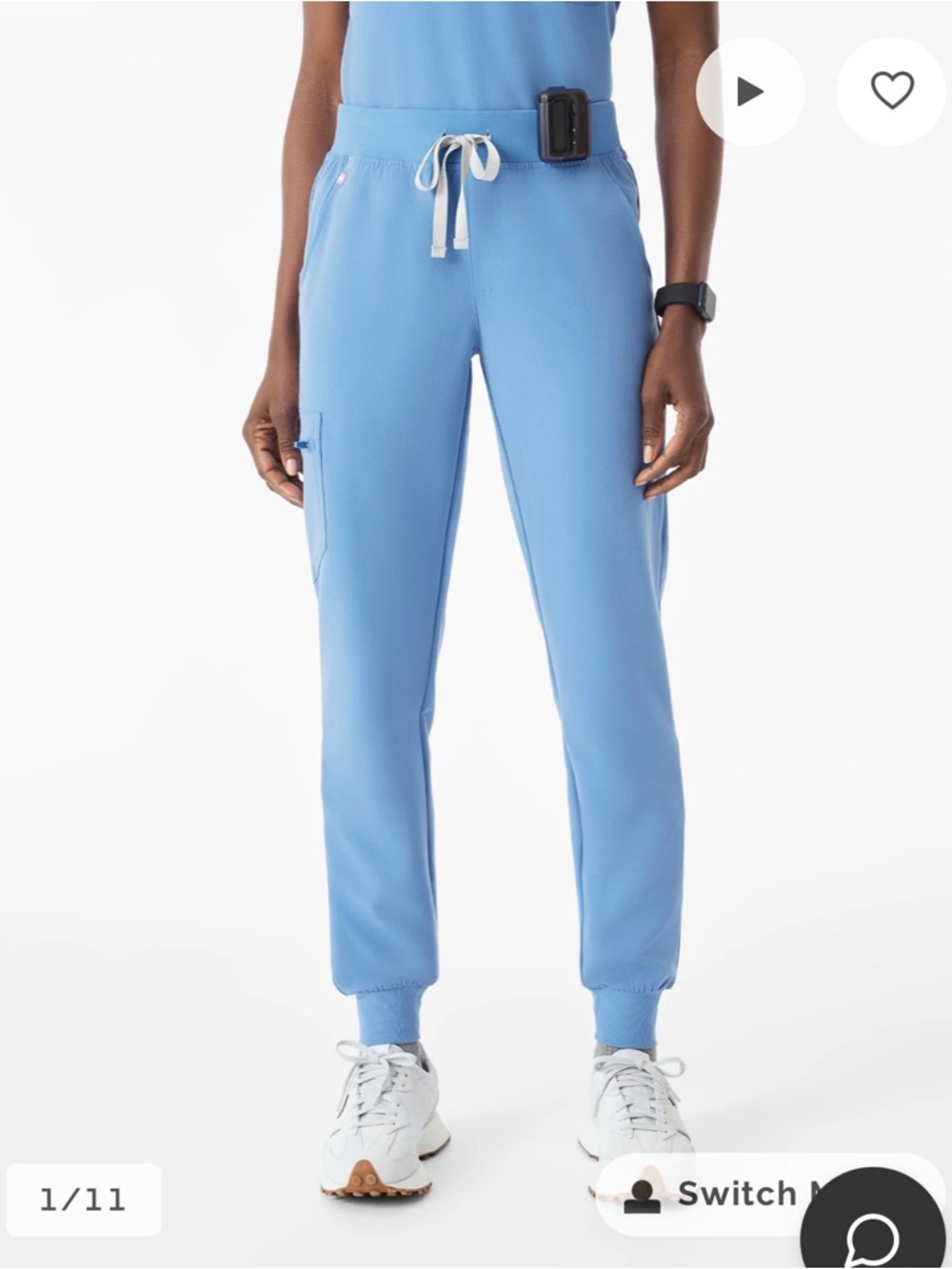 Figs Zamora Jogger Scrub Trouser in Ceil Blue Sz S/ P